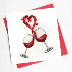 Online A Toast to Love Quilling Card Love Cards