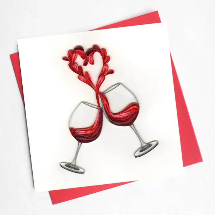 Online A Toast to Love Quilling Card Love Cards