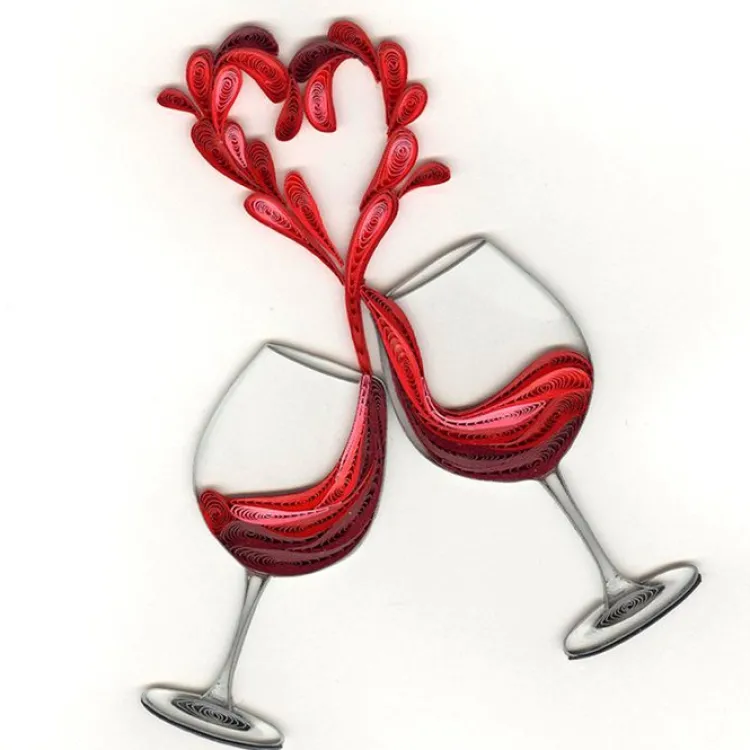 Online A Toast to Love Quilling Card Love Cards