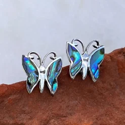 Discount Abalone Butterfly Studs Earrings