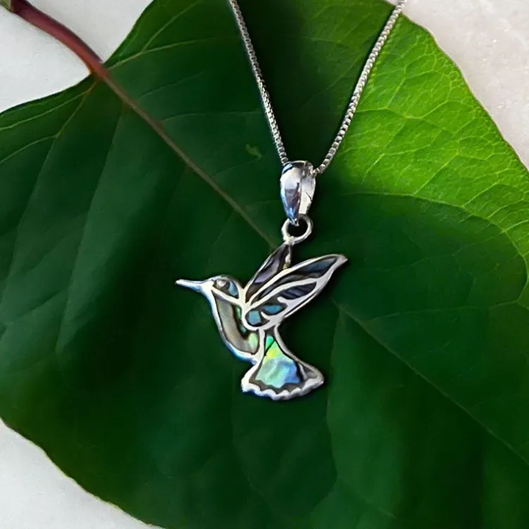 Hot Abalone Hummingbird Necklace Necklaces