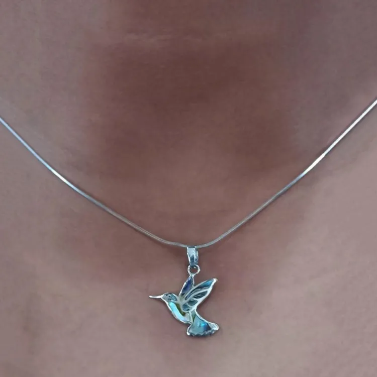Hot Abalone Hummingbird Necklace Necklaces