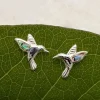 Discount Abalone Hummingbird Studs Earrings