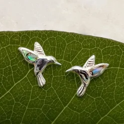 Discount Abalone Hummingbird Studs Earrings