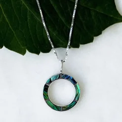 Clearance Abalone Inlay Circle Necklace Necklaces