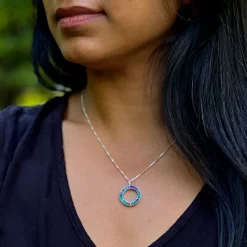 Clearance Abalone Inlay Circle Necklace Necklaces
