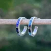 Online Abalone Inlay Huggies Earrings