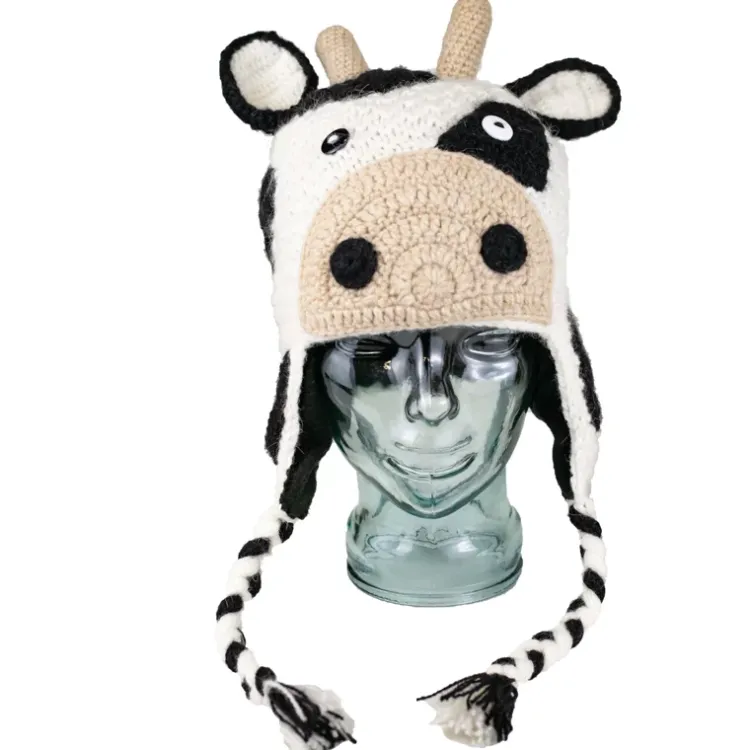 Sale Adult Animal Hat Cow Knitwear