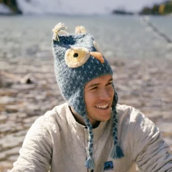 Best Adult Animal Hat Grey Owl Knitwear