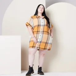 Clearance Amaris Dress Apricot Plaid Women Women’s Sale | Dresses