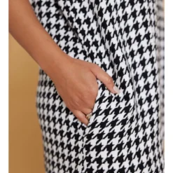 Hot Amaris Dress Black Houndstooth Women Dresses | Women’s Sale