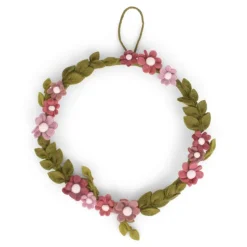 Discount Anemone Felt Wreath Dusty Rose Wall Decor | Felt Flowers