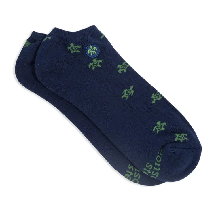 Sale Ankle Socks That Protect Turtles Navy Socks