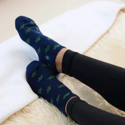 Sale Ankle Socks That Protect Turtles Navy Socks