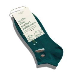New Ankle Socks that Protect Pollinators Teal Hedgehogs Socks