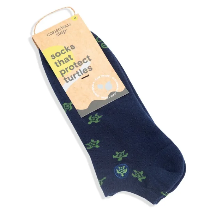 Sale Ankle Socks That Protect Turtles Navy Socks