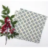 Fashion Block Print Organic Cotton Napkins Set/2 – Teal Diamond Linens