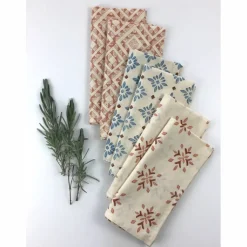 Discount Block Print Organic Cotton Napkins Set/2 – Amber Buti Linens