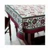 Discount Block Print Tablecloth 55″ x 55″ – Crimson Aster Linens