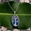 Fashion Blue Abalone Tree of Life Necklace Necklaces