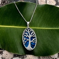 Fashion Blue Abalone Tree of Life Necklace Necklaces