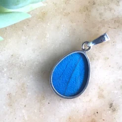 Discount Blue Morpho Butterfly Wing Necklace Necklaces