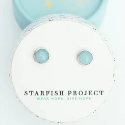 Discount Breathe Aquamarine Studs Fight Trafficking | Earrings