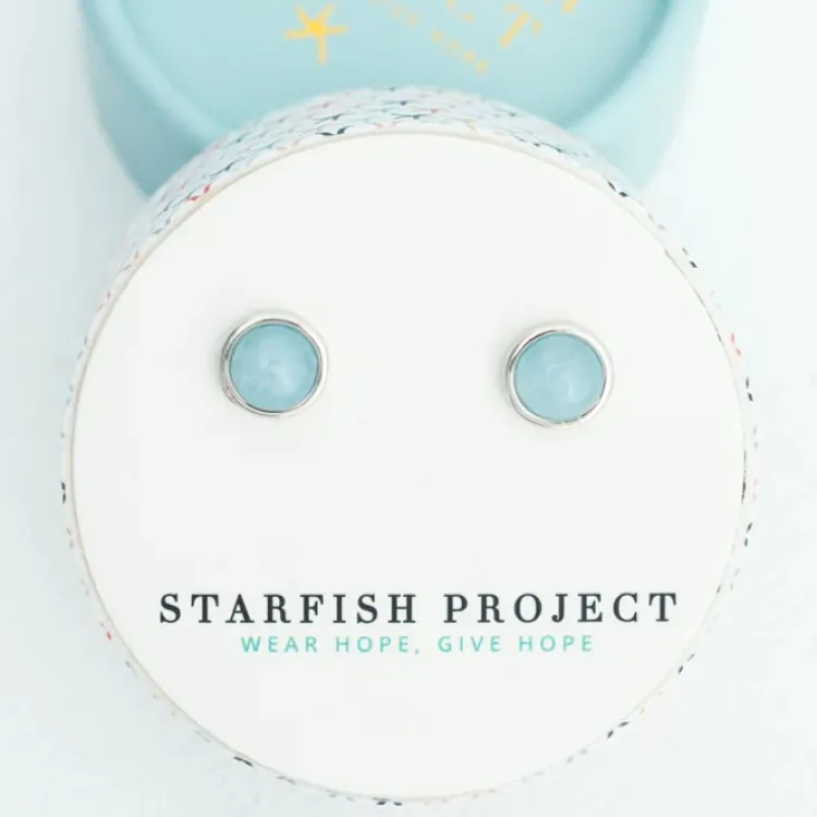 Discount Breathe Aquamarine Studs Fight Trafficking | Earrings