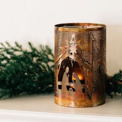 New Bright Nativity Iron Lantern Candles | Lanterns & Night Lights