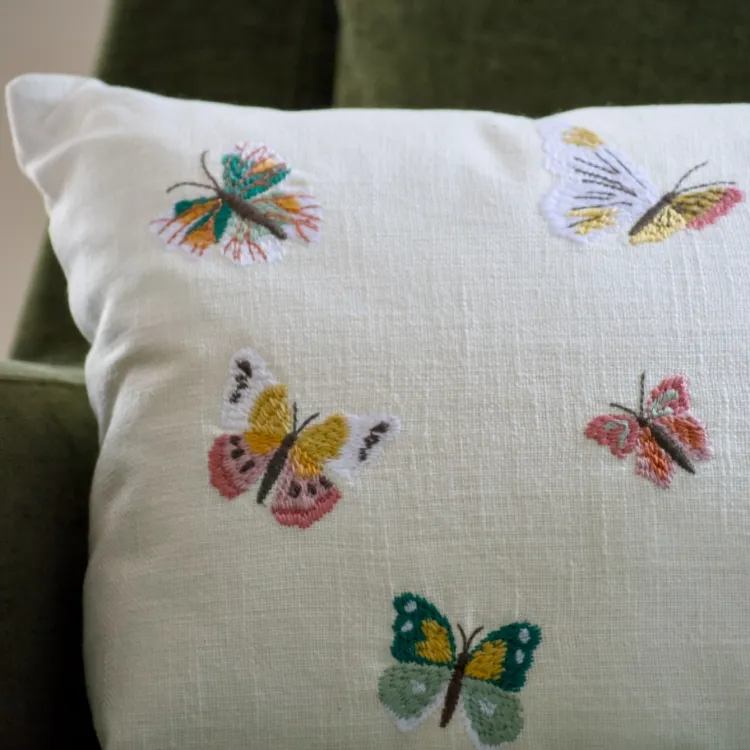 Clearance Butterflies Embroidered Pillow 12″ x 16″ Pillows