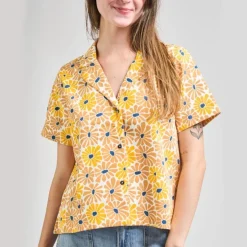 New Camp Shirt Sunny Floral Tops & Tunics