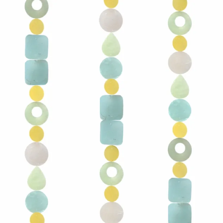 Online Capiz Shell Strand – Aqua Yellow Capiz Wind Chimes