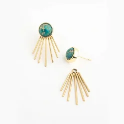 Sale Caroline Emperor Stone Stud & Fringe Earrings Fight Trafficking | Earrings