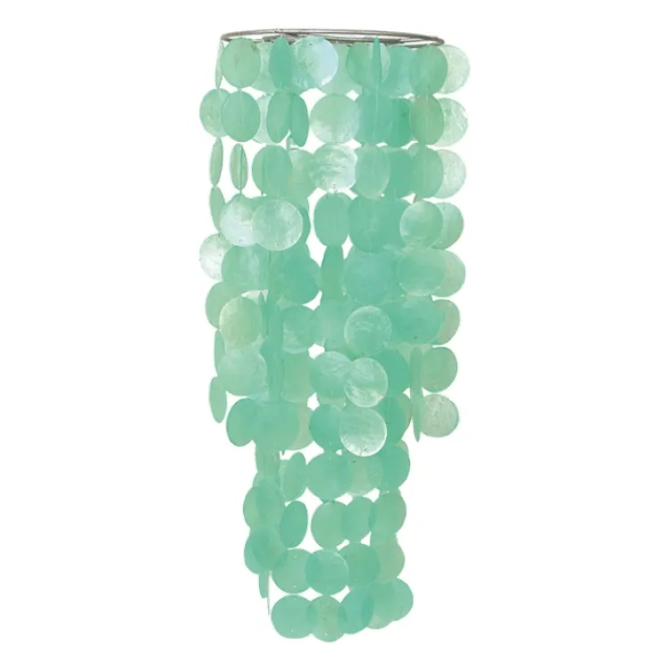 Hot Chandelier Capiz Chime – Turquoise Capiz Wind Chimes