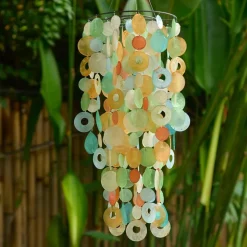 Best Chandelier Capiz Chime – Tropical Flower Capiz Wind Chimes