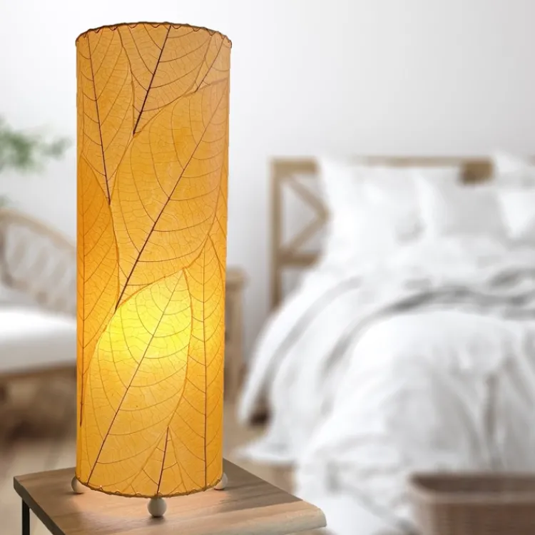 Fashion Cocoa Leaf Cylinder Leaf Lamp 24″ – Orange Leaf Lamps