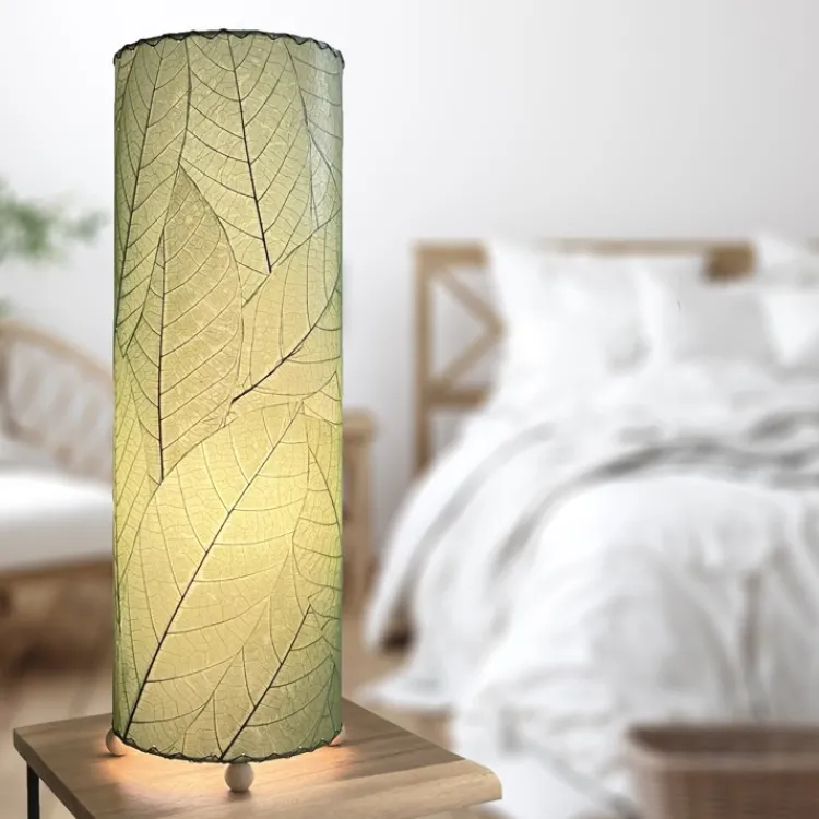 Sale Cocoa Leaf Cylinder Leaf Lamp 24″ – Green Leaf Lamps