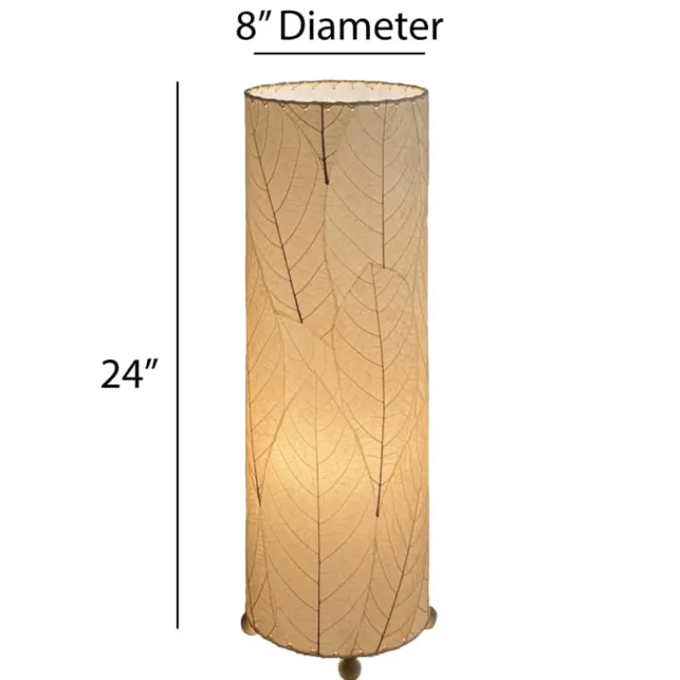 Fashion Cocoa Leaf Cylinder Leaf Lamp 24″ – Natural – preorder for est. ship 7/2025 Leaf Lamps