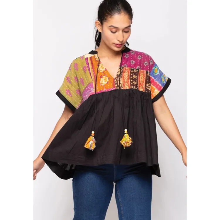 Online Cotton Kantha Tunic Top Tops & Tunics