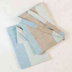 Discount Cotton Tea Towel Apron Combo – Green Stripe Set/2 Linens | Bread Warmer Baskets
