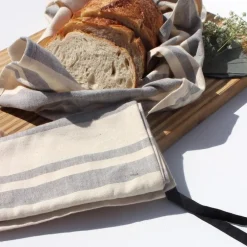 New Cotton Tea Towel Apron Combo – Broad Stripe Set/2 Linens | Bread Warmer Baskets