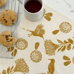 Outlet Cotton Tea Towel Sunbird Pearl Gold Chef Accessories | Linens