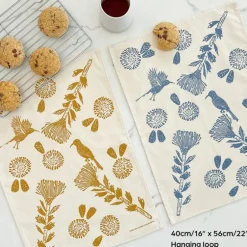 Clearance Cotton Tea Towel Sunbird Steel Blue Chef Accessories | Linens