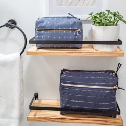 Hot Cross-Stitch Toiletry Bag Slate Bags