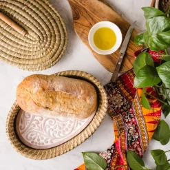 Hot Curly Fern Bread Warmer Basket with Lid Tabletop | Bread Warmer Baskets