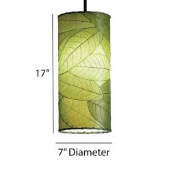 Fashion Cylinder Pendant Leaf Lamp – Green Leaf Lamps
