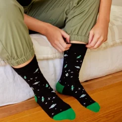 Fashion Discovery Socks that Protect Our Planet Black Galaxy Socks