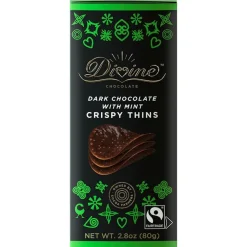 Online Divine Dark Chocolate with Mint Crispy Thins Food