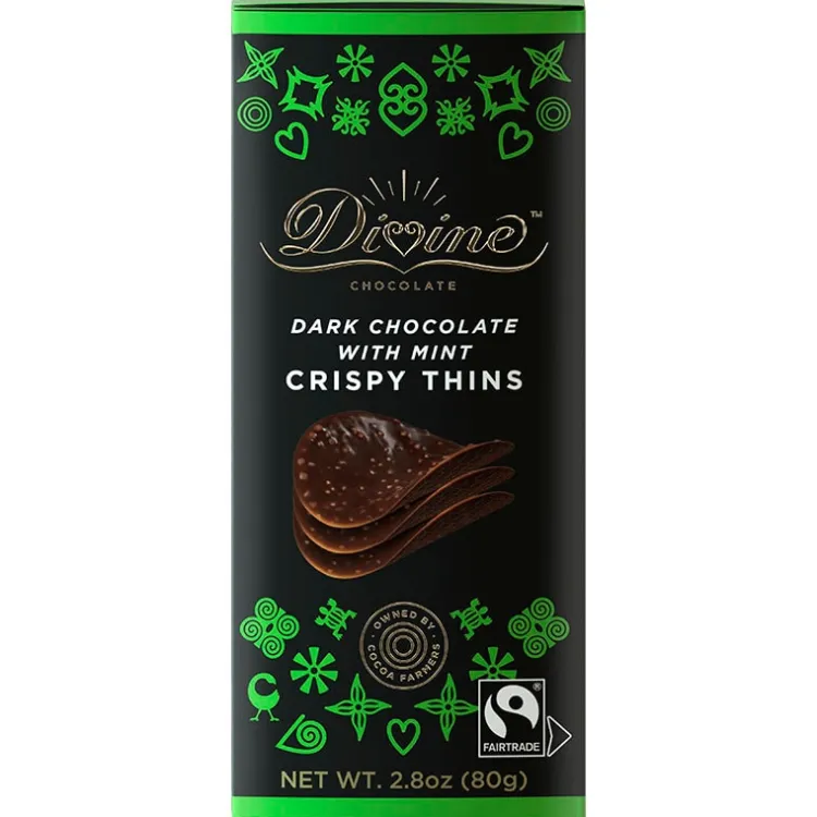 Online Divine Dark Chocolate with Mint Crispy Thins Food