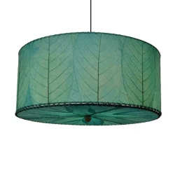 Clearance Drum Pendant 24” Leaf Lamp – Blue – preorder for est. ship 8/2025 Leaf Lamps